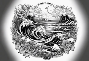 Ocean scene tattoo idea
