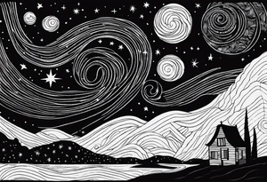 starry night van gogh tattoo idea