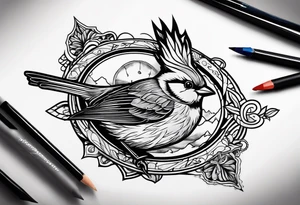 Anchor cross sparrow tattoo idea