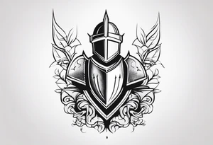 starts with a line then says the word “knight” in the middle and ends with a line at the end tattoo idea