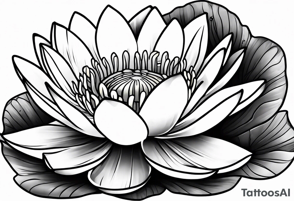 Water lily and Daisy minimalist tattoo idea