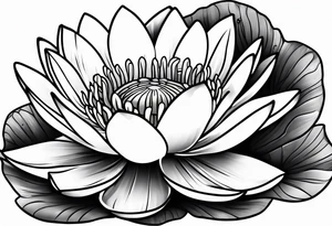 Water lily and Daisy minimalist tattoo idea
