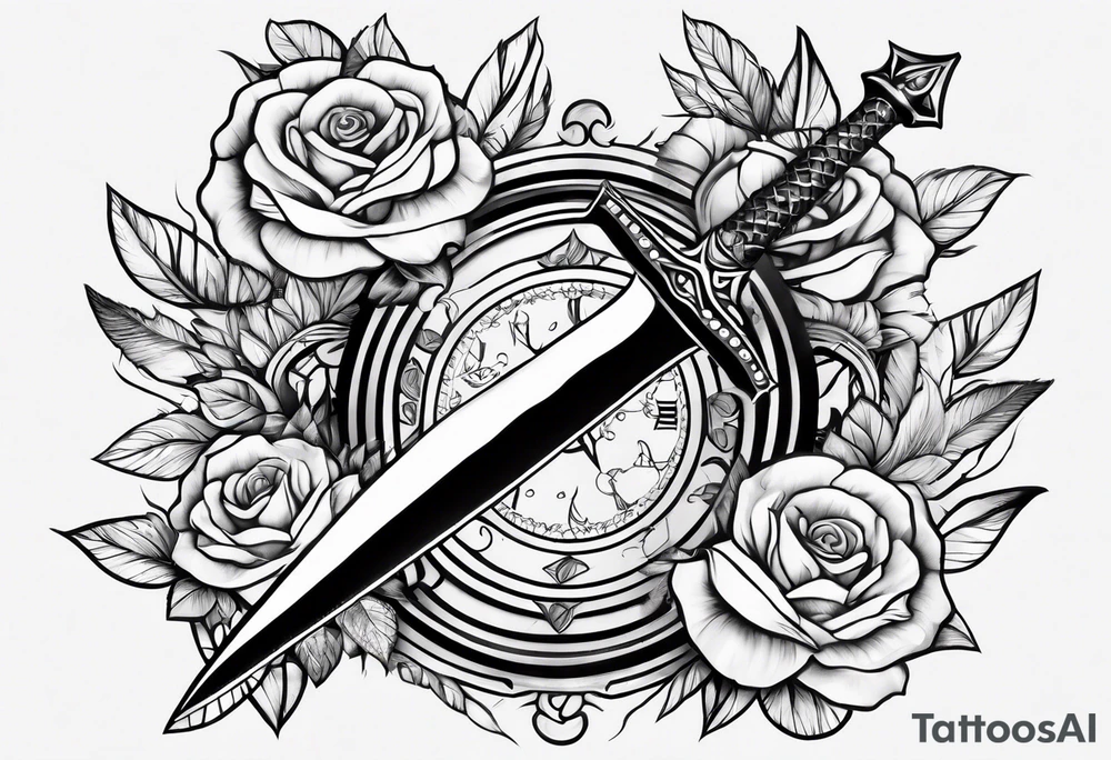 feminine dagger tattoo idea