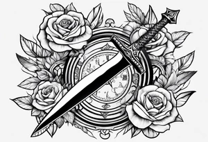 feminine dagger tattoo idea