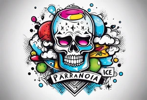 Ice with the dependence of the drug paranoia tattoo idea