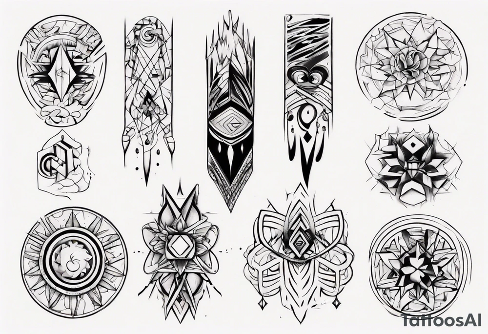 abstract tattoo on the hand tattoo idea