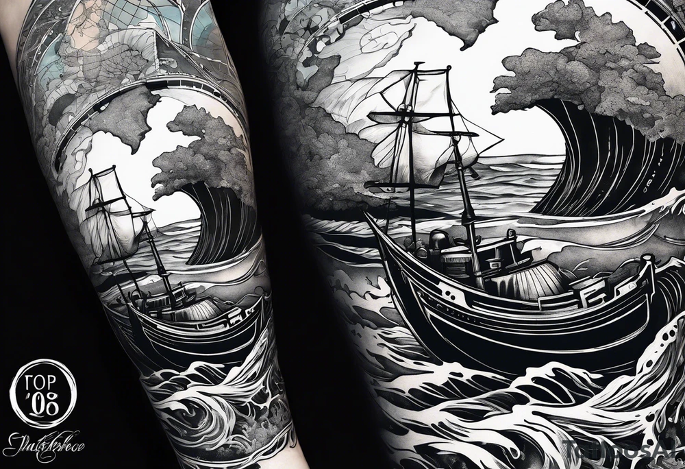 nautical map with oceanography for an arm sleeve tattoo idea nautical map with oceanography for an arm sleeve tattoo idea