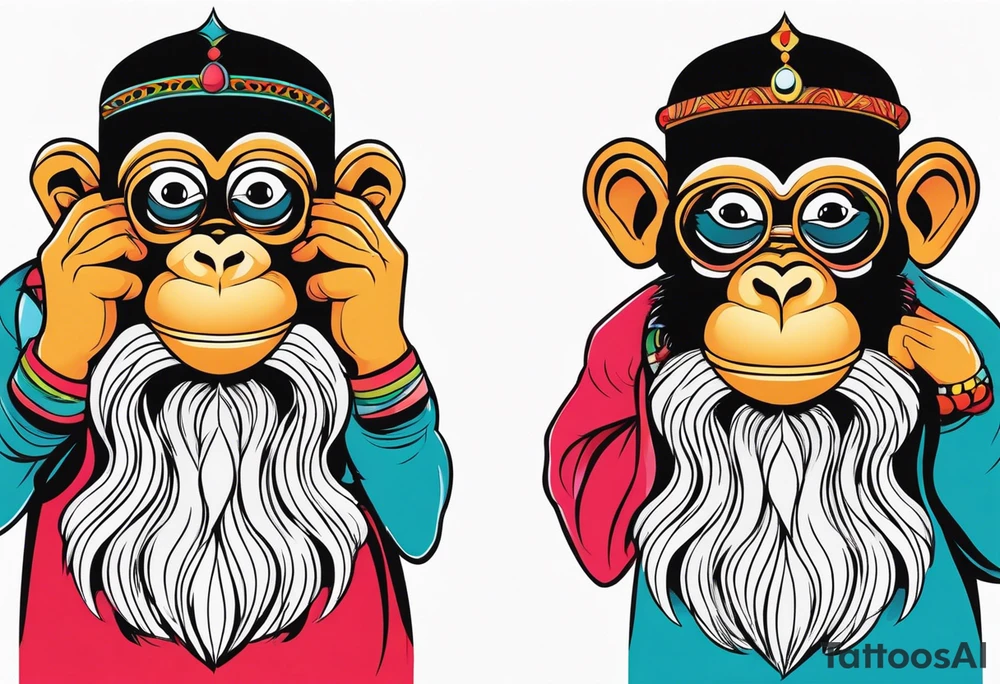 Three wise monkeys: one with hans on eyes, one with hands on mouth, one with hands on ears.
They look wise and cool tattoo idea