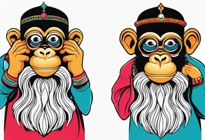 Three wise monkeys: one with hans on eyes, one with hands on mouth, one with hands on ears.
They look wise and cool tattoo idea
