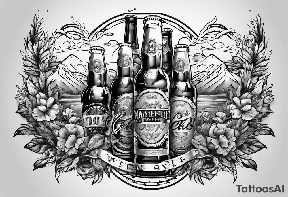 friends drinking beers tattoo idea