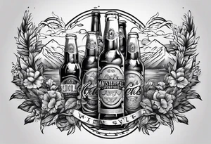 friends drinking beers tattoo idea