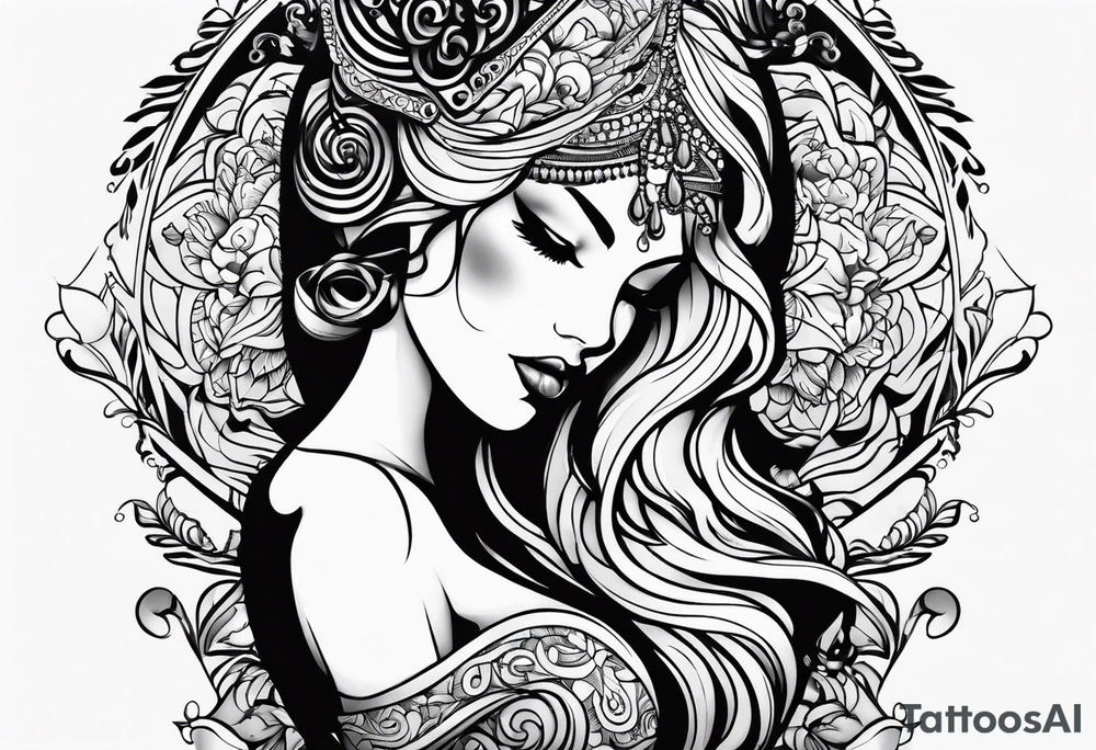love pattern tattoo idea