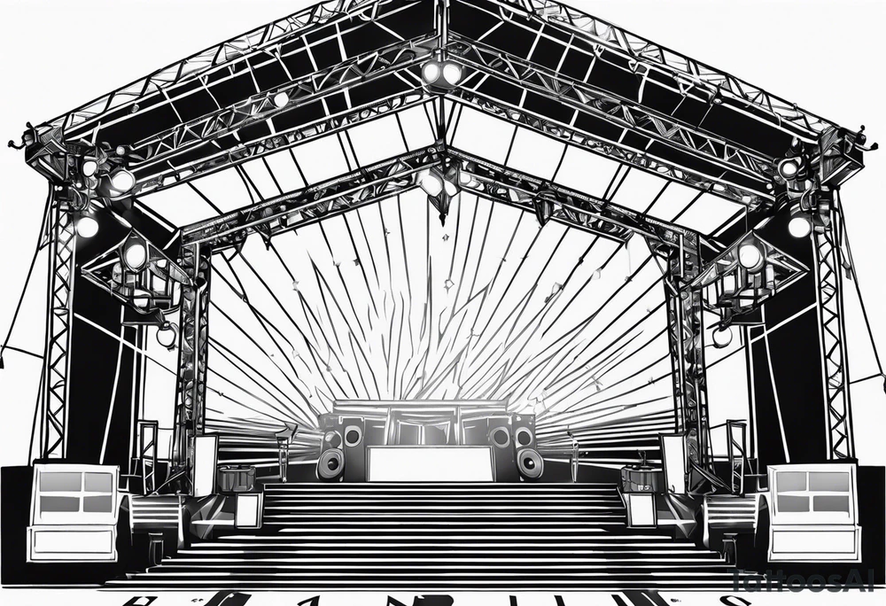 Truss, stage, lights, show, music tattoo idea