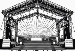 Truss, stage, lights, show, music tattoo idea