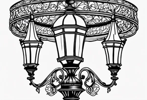 Street lamp whole thing no background tattoo idea
