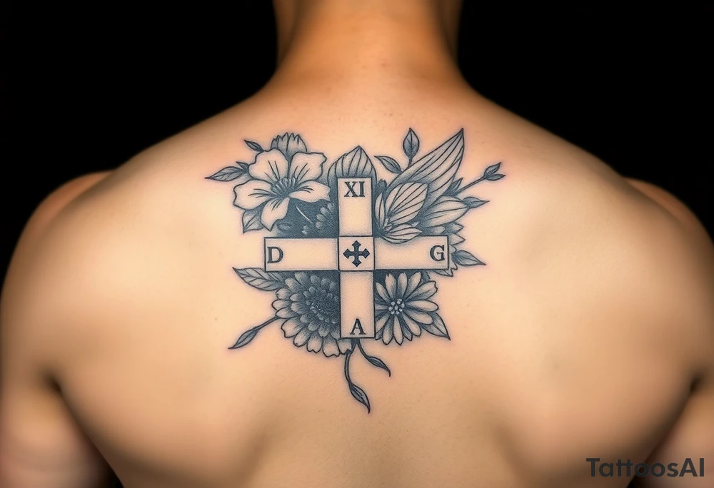 Make me a sleeve with flowers being the base having my zodiac sign Virgo, Dominican flag in color, something symbolizing nyc, my parents birthday on Roman numerals 1/10/1980 and 1/18/1984 tattoo idea