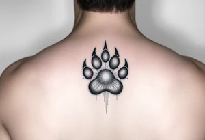 Dog paw print nebula tattoo idea