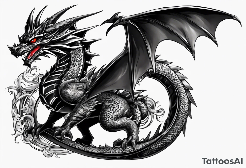 Yu-Gi-Oh red-eyes black dragon tattoo idea