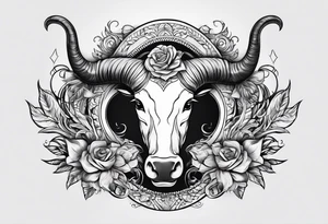 horns with date incorporated 04-02-85 tattoo idea
