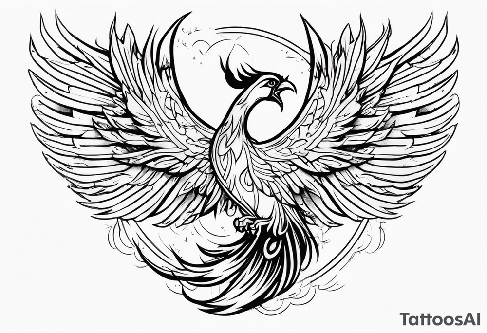 Phoenix riding from the ashes tattoo idea