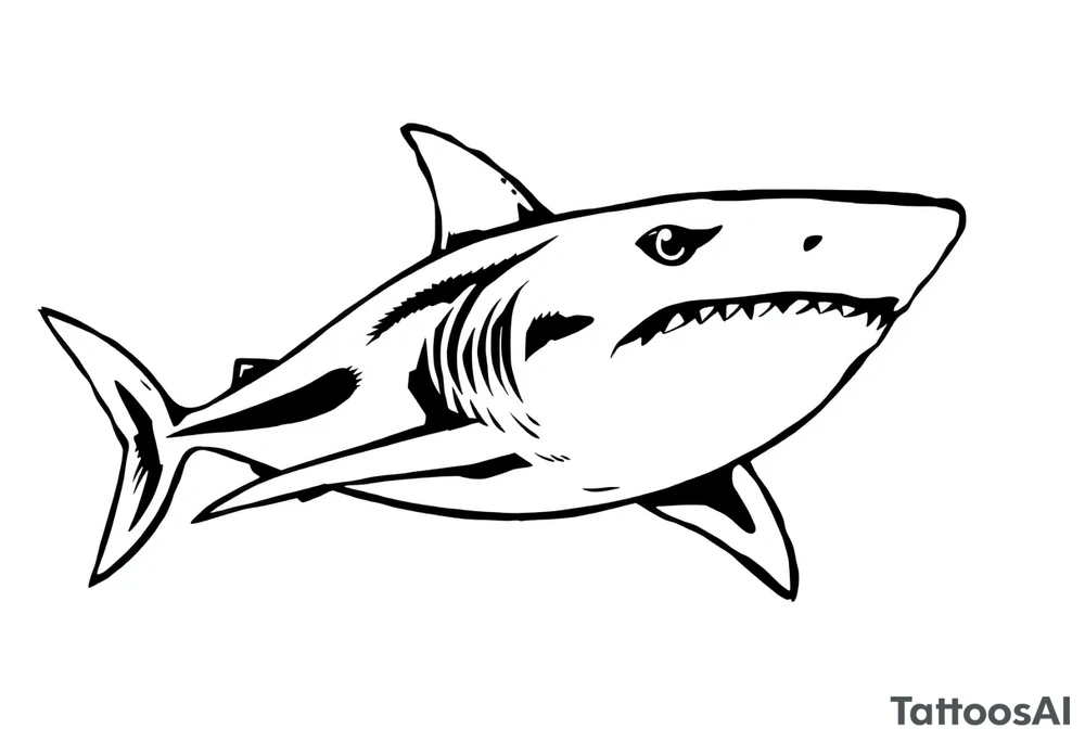 American traditional shark tattoo idea