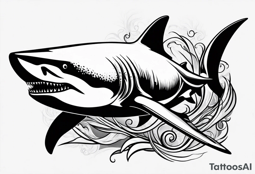 shark head tattoo idea