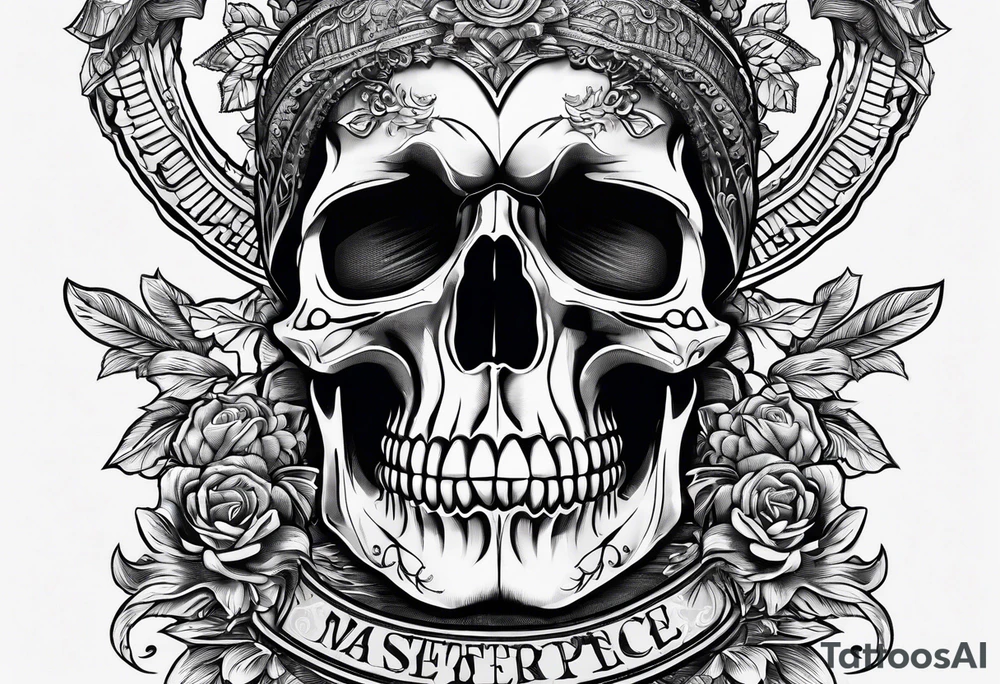 Skeleton hand with words engraved tattoo idea