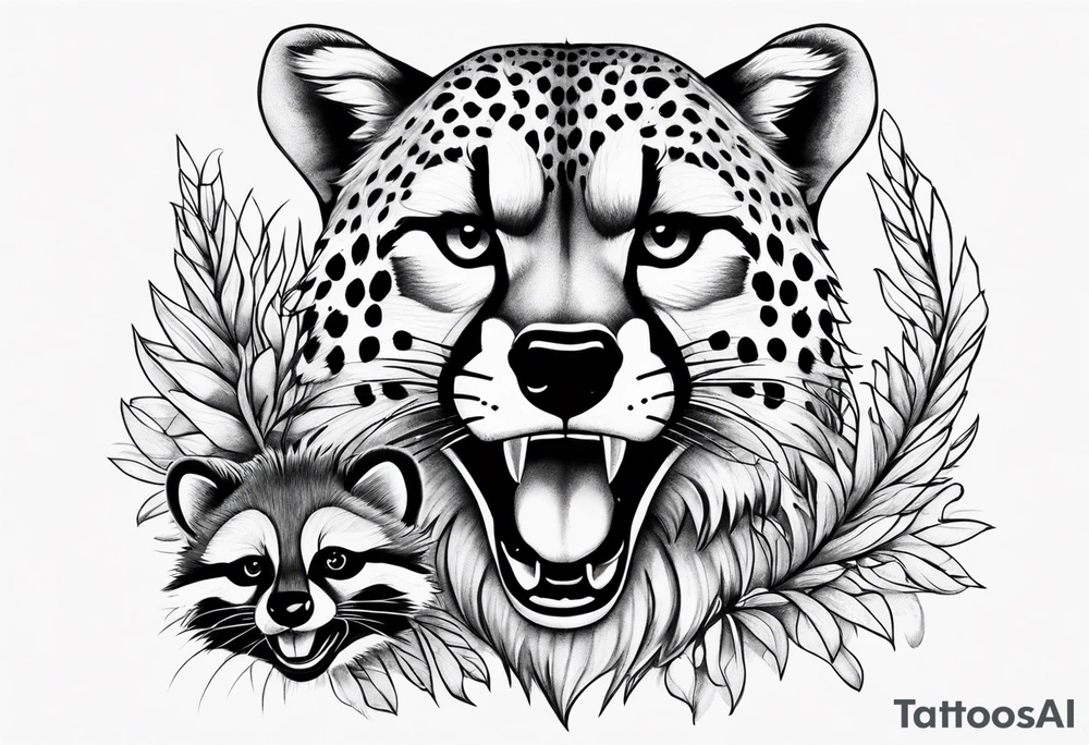 cheetah and raccoon tattoo idea