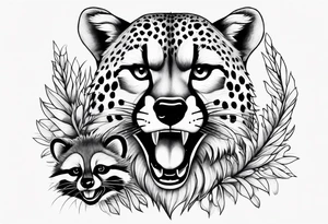 cheetah and raccoon tattoo idea
