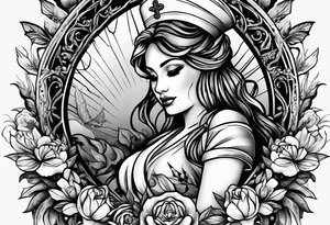 “Do no harm but take no shit” nurse tattoo with calligraphy tattoo idea