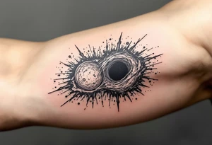 Two different universes on separate sides of a black hole tattoo idea