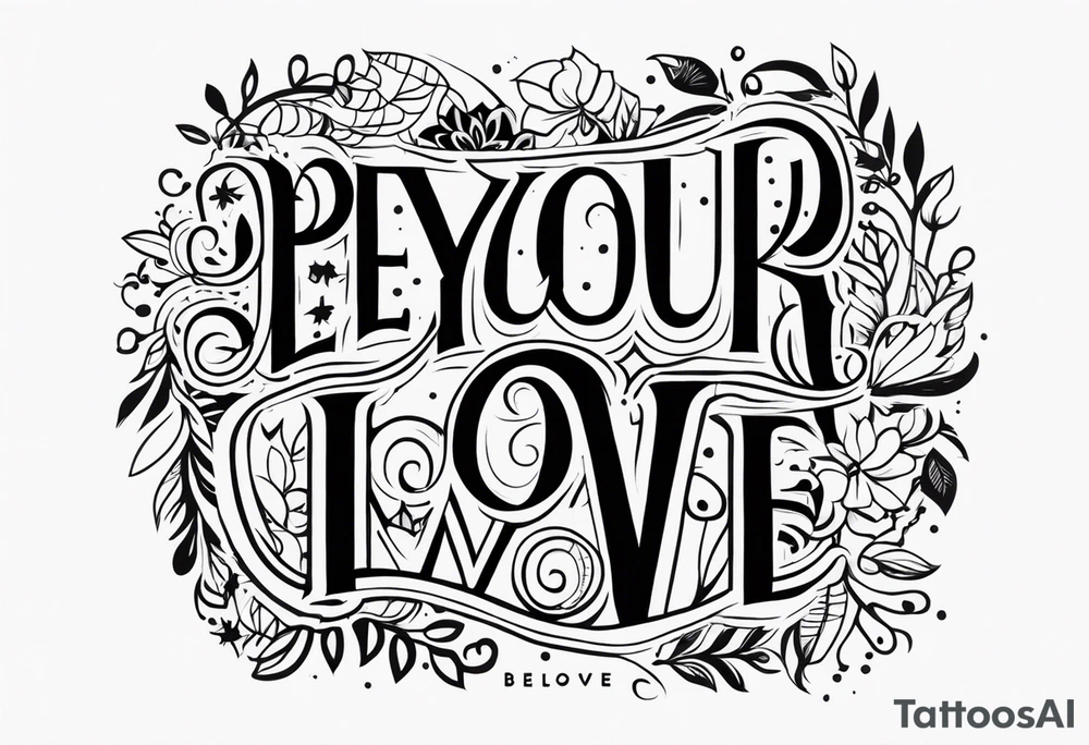 Надпись Beyourluve tattoo idea