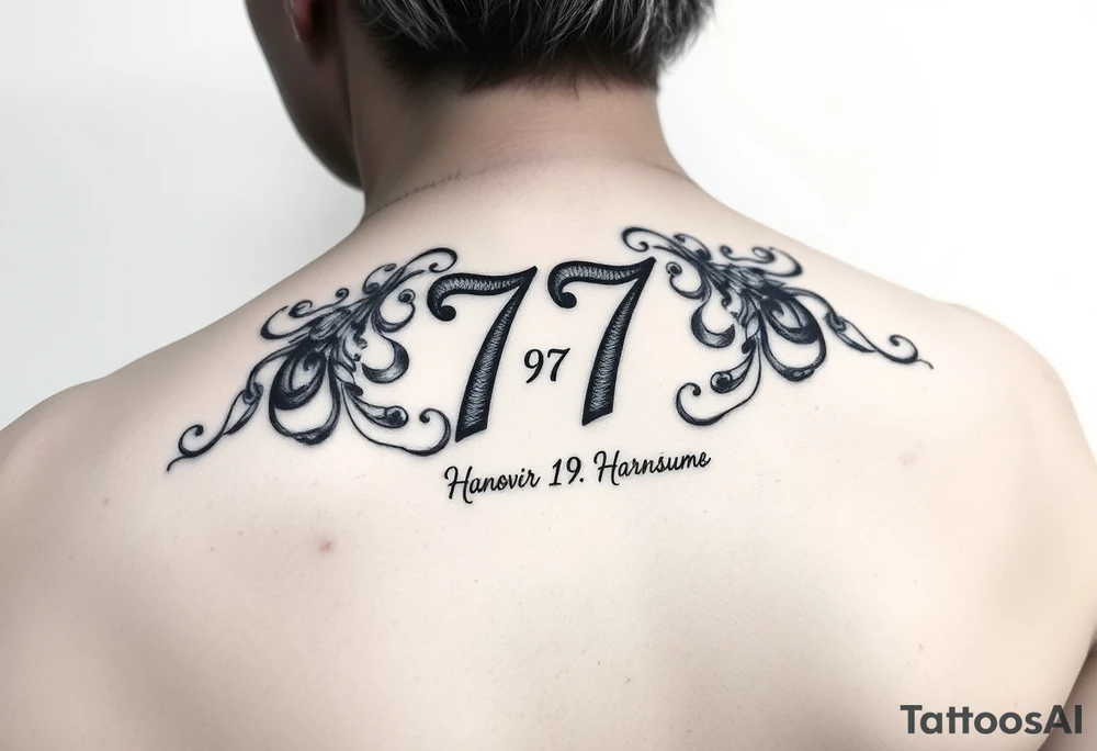 Unterarm sleeve mit dem geburtsjahr meiner oma die heute 77 wäre, etwas mit hannover 96, einem loorberkranz und etwas mit harsum 31177 tattoo idea