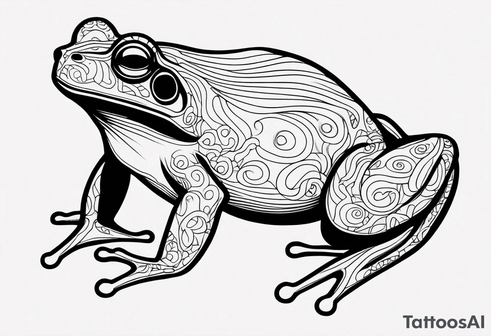 a psychedelic frog tattoo idea