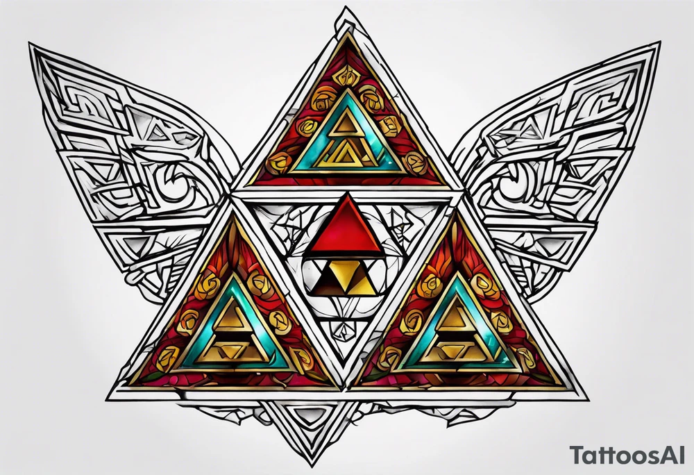 Triforce from the Zelda series highlighting courage And femininity tattoo idea