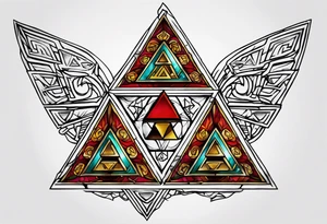 Triforce from the Zelda series highlighting courage And femininity tattoo idea