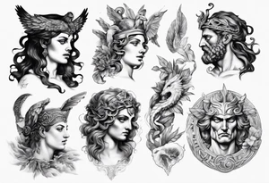 realistic greek mythology tattoo idea