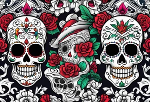 Mexico day of dead tattoo idea