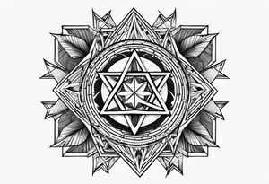 Band tool heptagram on elbow tattoo idea