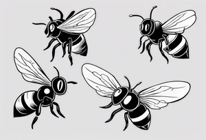 comic biene im flug tattoo idea