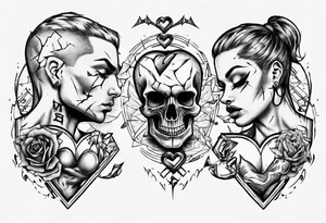 Broken-hearted gym twins tattoo idea