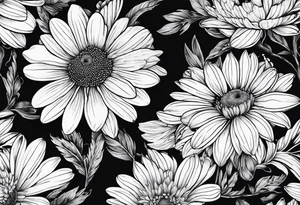 Chamomile simple tattoo idea
