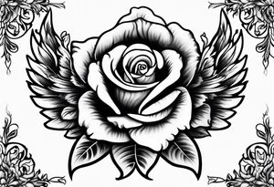 Praying hands with rose and dove tattoo idea