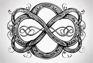 Infinity symbol with suckers tattoo idea