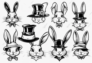 funny bunny hat tattoo idea