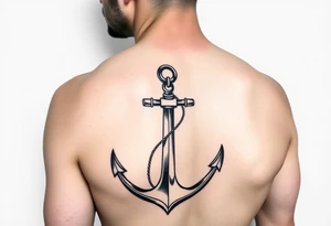 bold man with anchor and yacht
put on arm tattoo idea