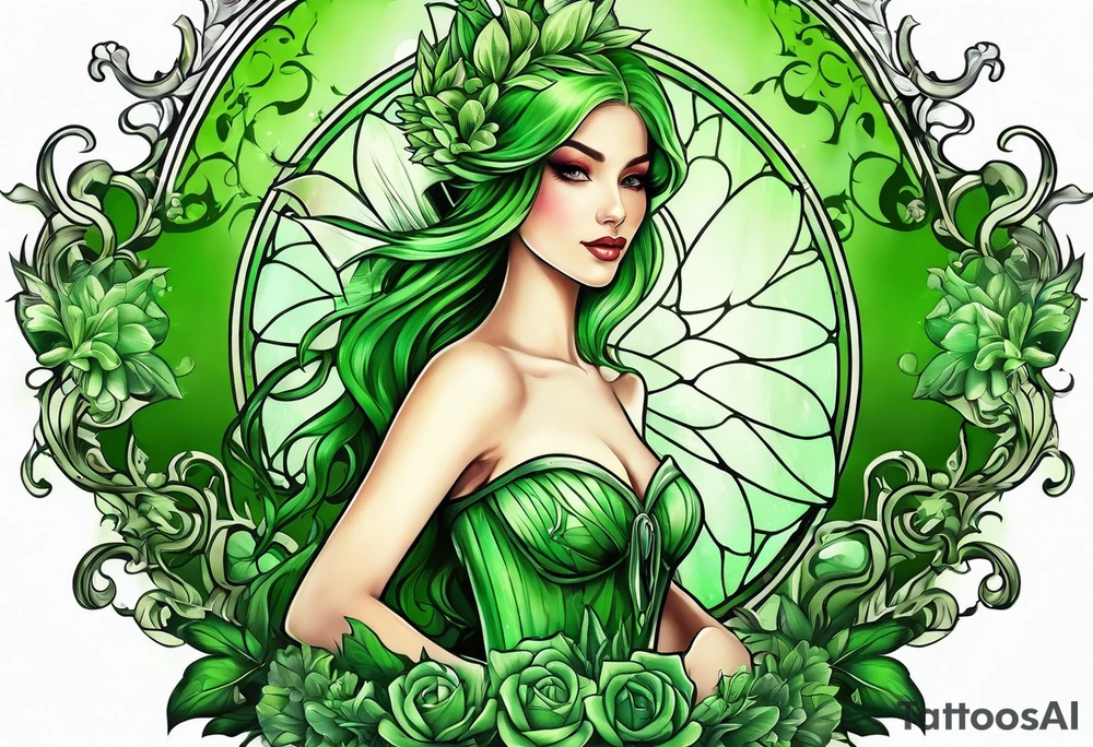 absinthe green fairy tattoo idea