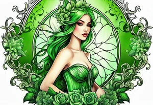 absinthe green fairy tattoo idea