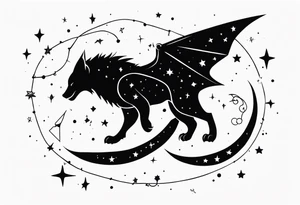draco constellation with the stars not animals tattoo idea
