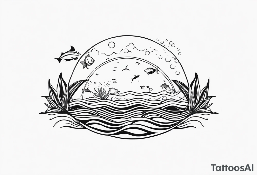 Sea themed foot tattoo tattoo idea